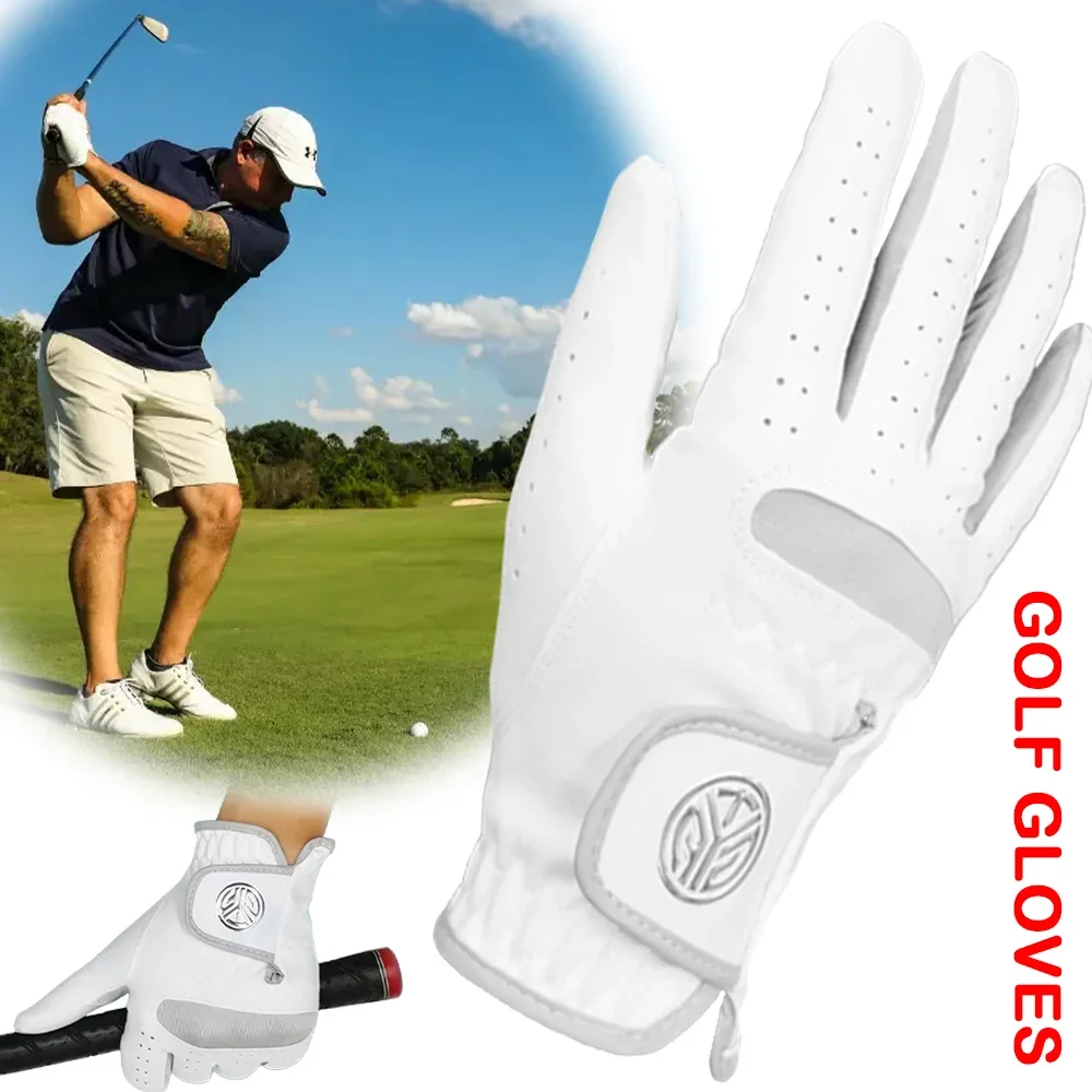 

1Pc Breathable Soft Golf Glove Men Wearproof Super Fiber Cloth Golf Gloves Women Outdoor Golf Accessories Sports Right Hand