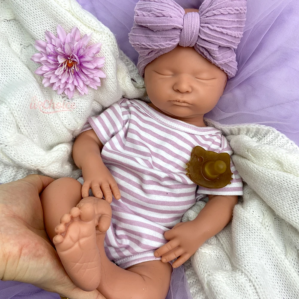 Pasgeboren Siliconen Babypop Full Body Gewogen Handgeschilderde Reborn Pop Gesloten Ogen Levensechte Meisje Collectibles DIY Reborne Kunstenaar