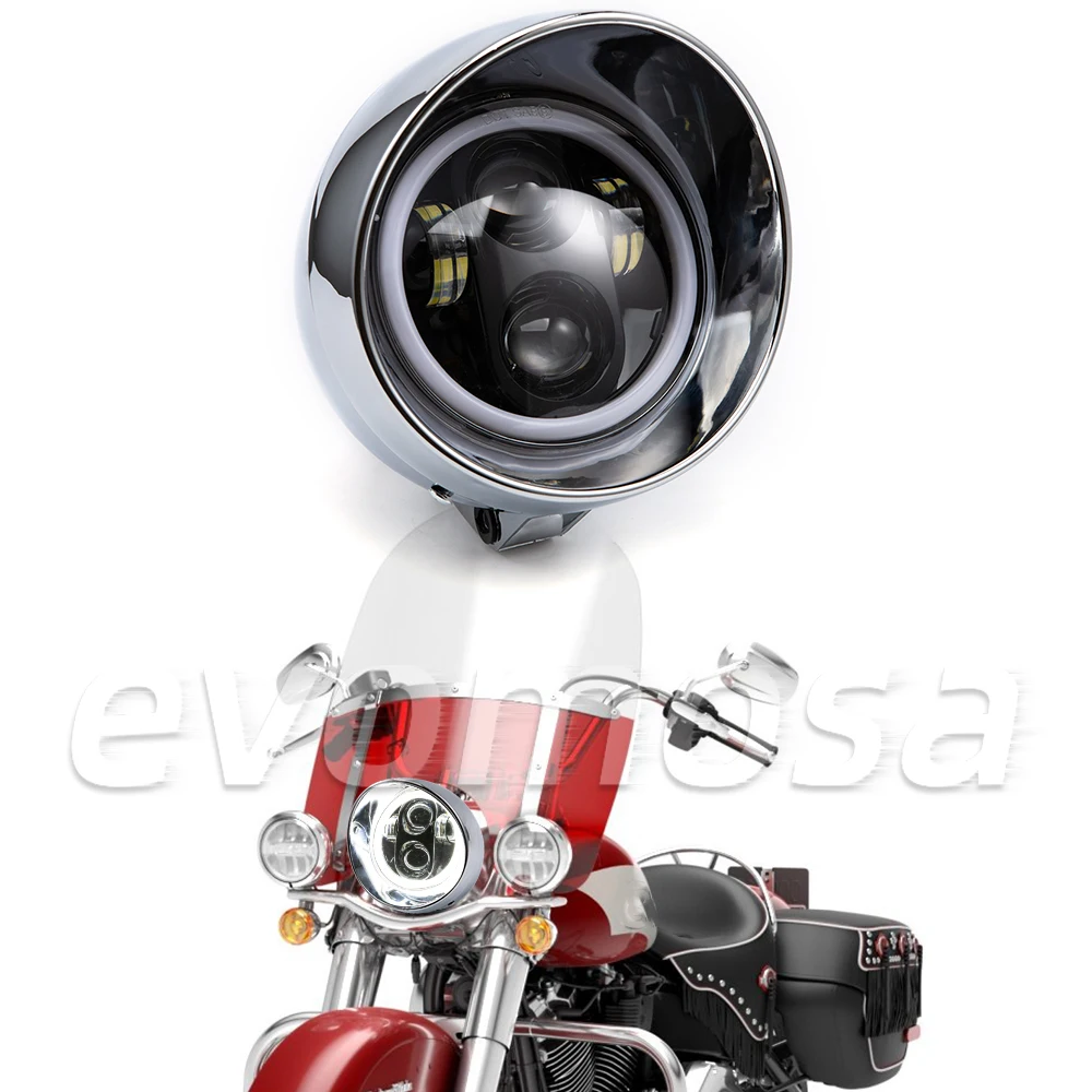

5.75 Inch LED Headlight Hi/Lo Beam For Harley Sportster 1200 883 bobbers Touring Scrambler Headlamp Cafe racer DRL Turn Signal