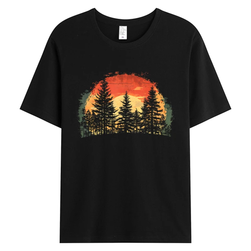 

Summer Classic Tree Nature Men Lover T Shirt Man Retro Forest Mens 100% Cotton Graphic T-Shirt Designer Print Tshirts 2025