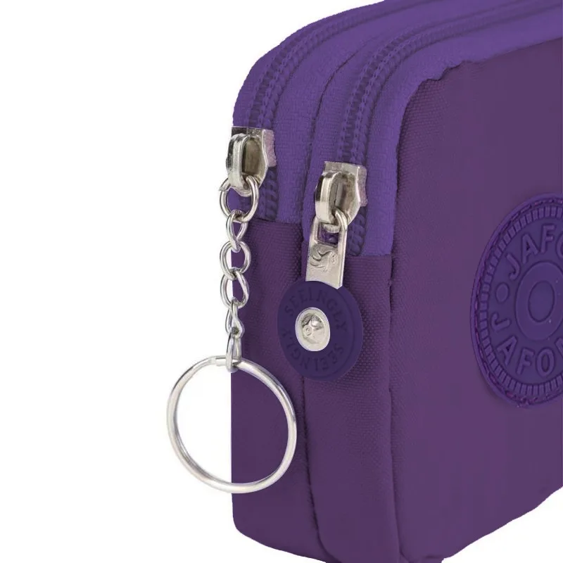 耐摩耗性財布マネーバッグ男性女性キャンバスマネーコイン財布耐久性のある防水キーリング付きクレジットカードホルダー