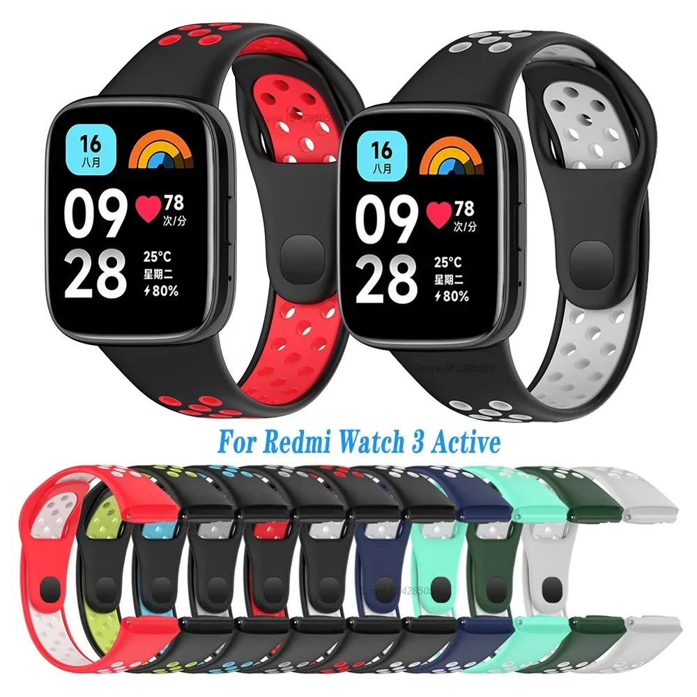 

Sports Silicone Strap for Redmi watch 3 Active Smart Watch Bracelet for Xiaomi Redmi watch 3 lite Youth Replacement band