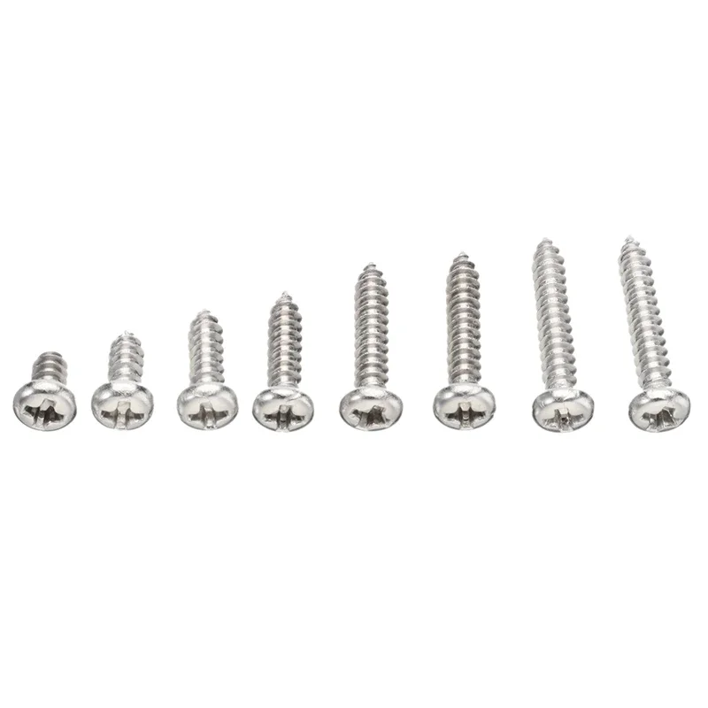 

200Pcs M3 Stainless Steel Screws Kits High Strength Self-Tapping Screws Assortment Set for Wood Furniture (Pan Head)