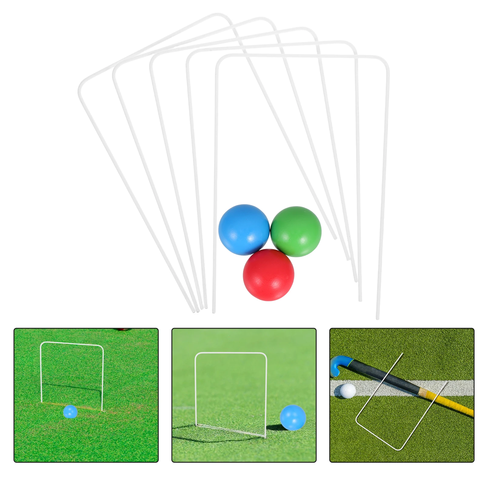 

Children's Goal Ball Set Outdoor Toys Croquet Metal Hoops Family Lawn Game Accessories Wickets for Games Props Part