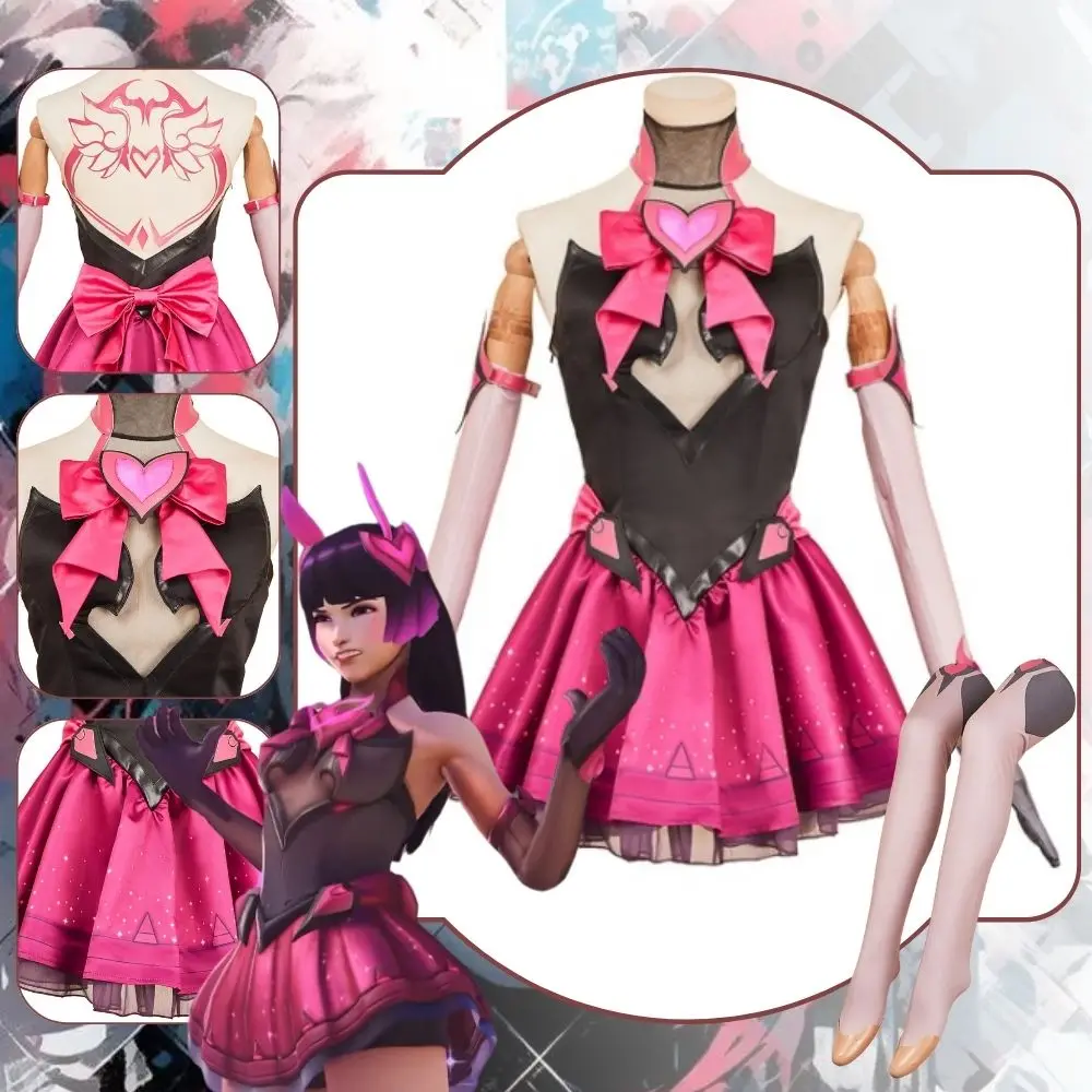 

DVA Cosplay OW Costume Disguise for Women Girls Dress Fancy Dress Up Roleplay Fantasia Outfits Halloween Carnival Party Suit