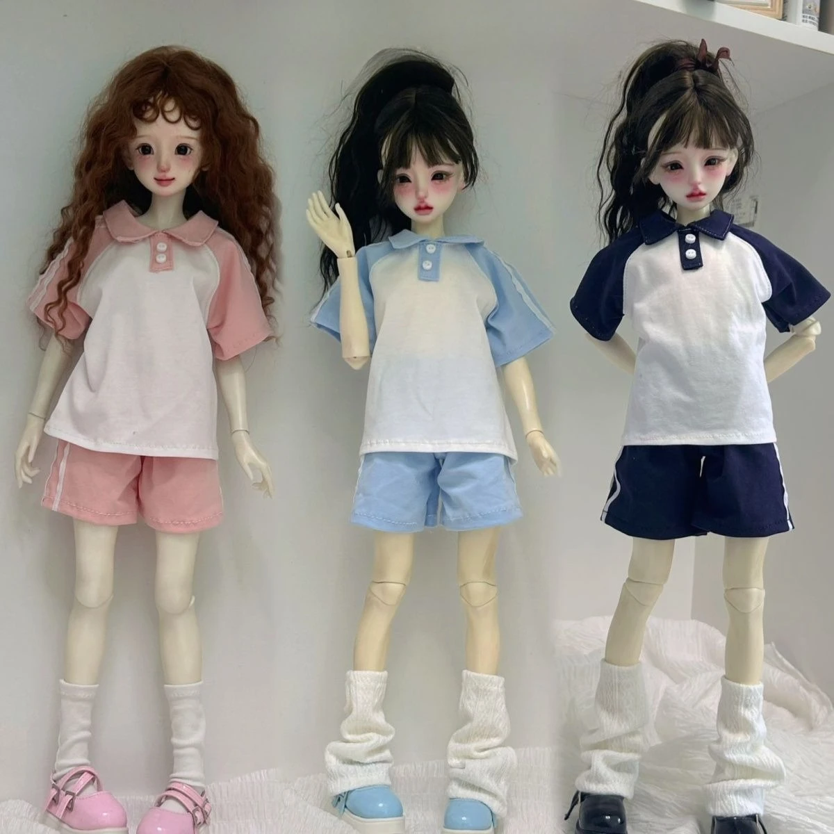 

1/6 1/4 кукольный костюм для куклы Bjd 30/45 см, спортивный отдых, короткий рукав + шорты, игрушки для девочек, нарядные аксессуары для кукол, без куклы