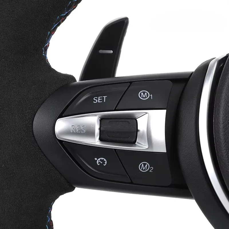 Sports White Semi-Punched Leather Carbon Steering Wheel for  F10 F20 F22 F30 F31 M3 F80 F82 M5 F90 E70 E71 E90 E92 X5 X5M