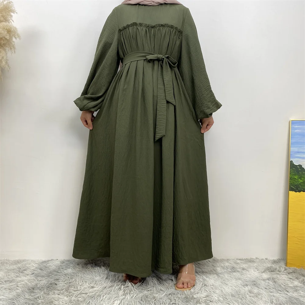 Plain Abaya Dress Long Sleeve Muslim Women Loose Robe African Dresses Islam Dubai Modest Kaftan Eid Prayer Garment Jilbab