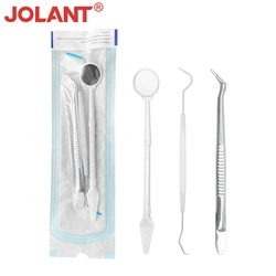 JOLANT 3pcs/Kit Dental Oral Mirror Plier Explorer Forceps Probe Kit Disposable Instruments Dental Consumables Single Use
