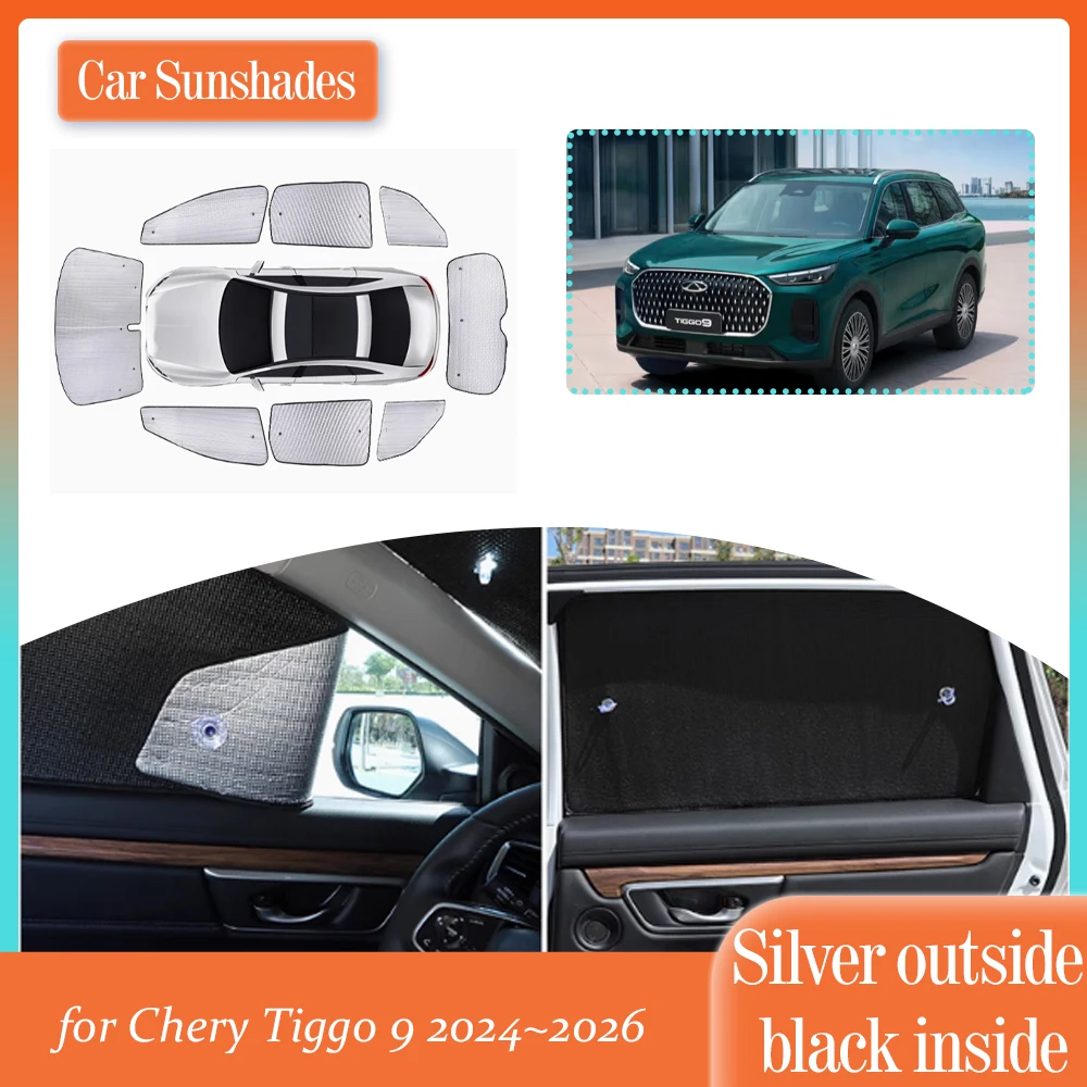 

Car SunShade for Chery Tiggo 9 2024~2026 2025 Roof Windows Sun Visor Side Windshield Curtain Cover Sunroof Pad Part Accessories
