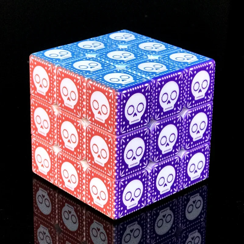 3x3x3 Skull&Bones Magic Cube Professional Speed Puzzle Children\'s Fidget Gift Kids Educational Toy