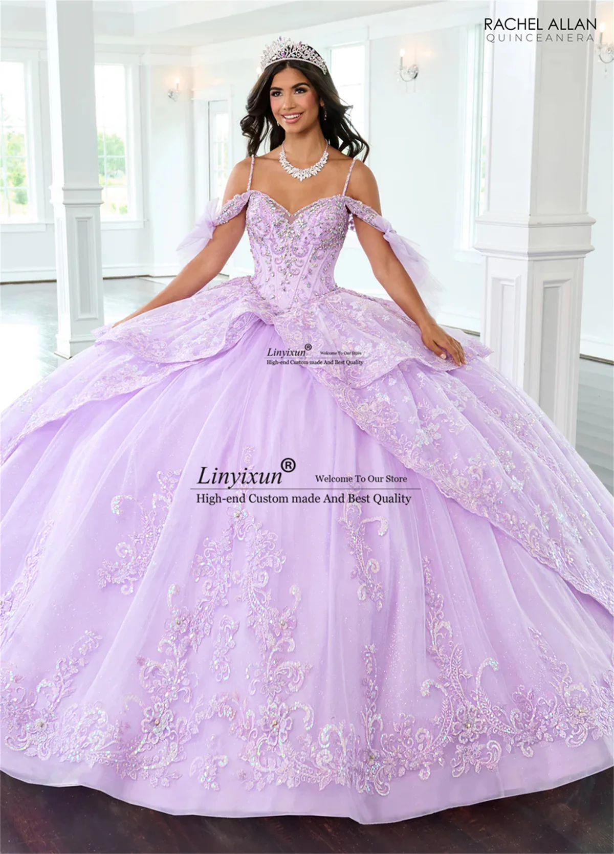 

Мексиканское платье Quinceanera с открытыми плечами, бальное платье принцессы с аппликацией и бисером, корсет Sweet 16, платье по индивидуальному заказу, Vestidos De 15 Años