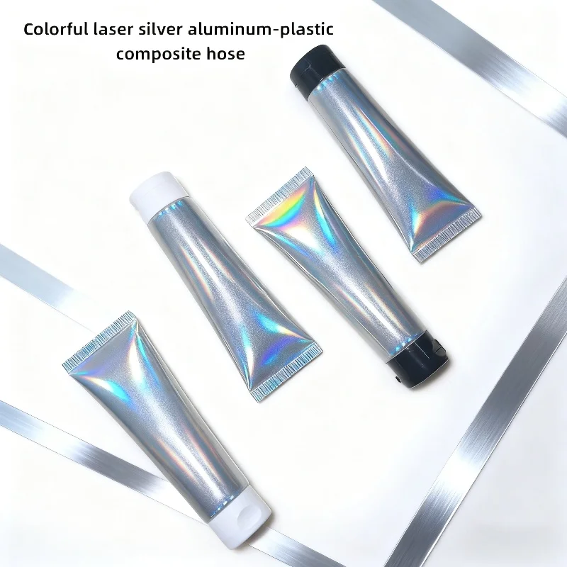 

10 шт., 30 мл, красочные лазерные серебряные алюминиевые пластиковые композитные трубы, подходящие для ухода за кожей и упаковочных материалов для косметики