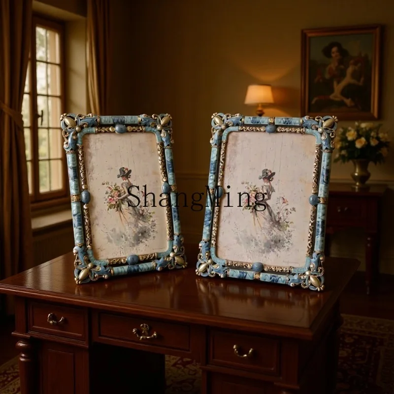 

CL fashionable textured enamel color metal photo frame, model room soft decoration table ornament, metal photo frame