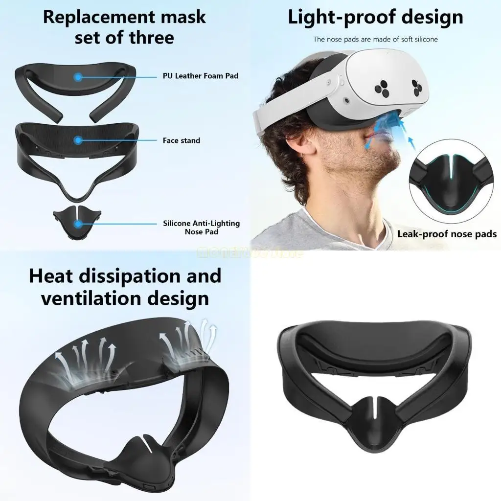 

F62C Face Cushion Pad Replacement For 3S Glasses Featuring Comfortable Fitness Pad And Air Circulation Designing