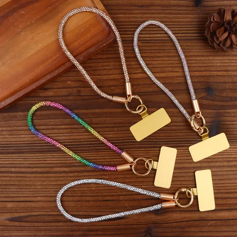 Z. Luxury Full Phone Lanyard With Metal Clip Universal Short Chain Handheld Wrist Flash Accessory For Mobile Phones
