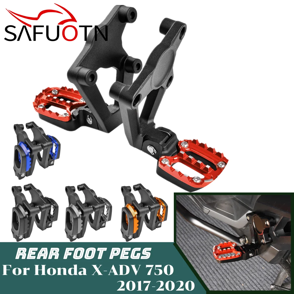 X-ADV 750 Rear Pedal Foot Stand Folding Footrests For Honda XADV750  XADV 2017-2020 Motorcycle CNC  Passenger Pegs Accessories