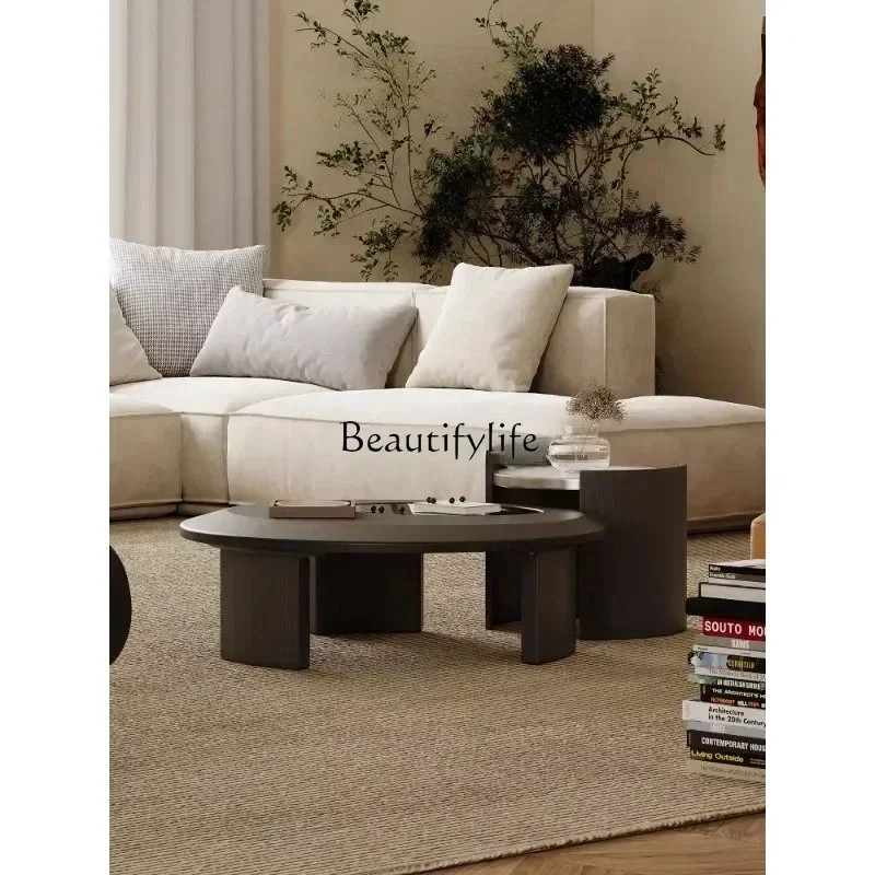 

yj5 Italian Minimalist Rock Plate Tea Table Combination Designer High-End Creative Living Room Home Tea Table