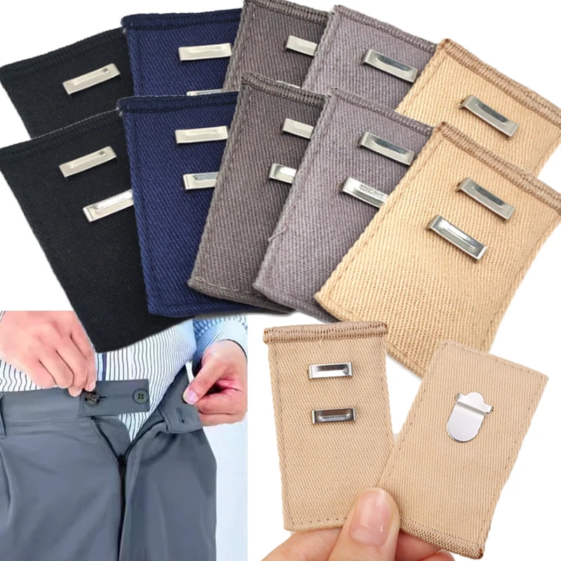 

1 Set Unisex Skirt Trousers Jeans Waist Expander Waistband Extender Button Pant Elastic Extender Button Belt Extension Buckle