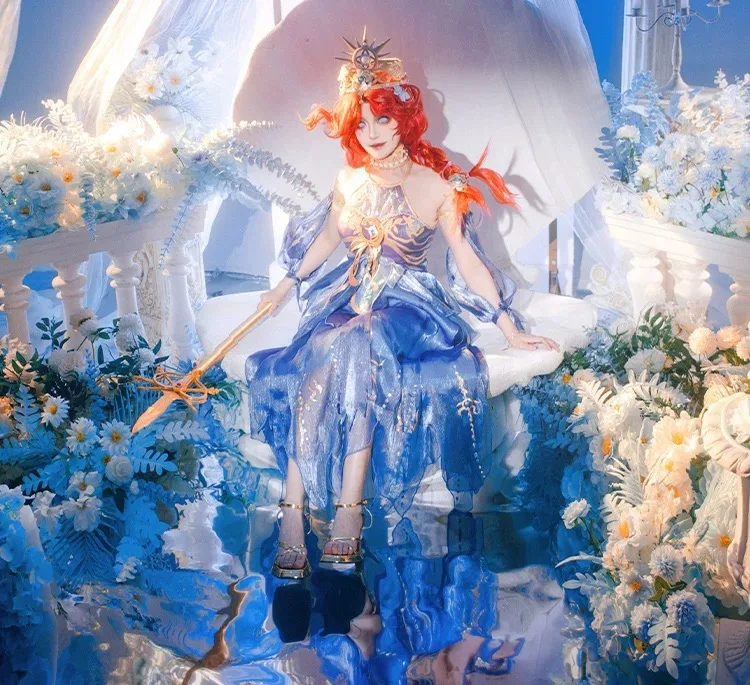 

Женский костюм для косплея Grace Naiad, Привлекательный костюм с V-образным вырезом, платье и аксессуары для Хэллоуина