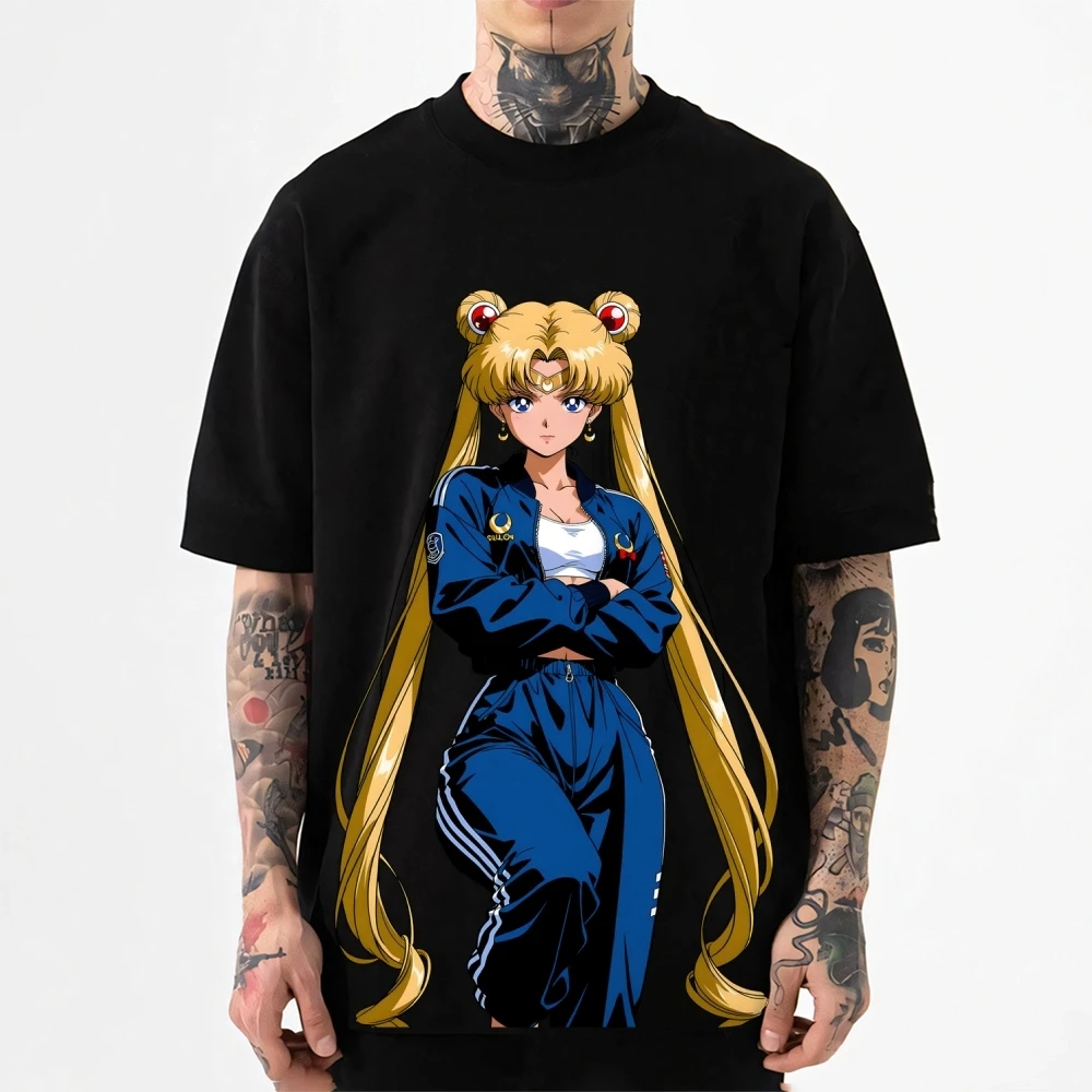 Sailor Moon Japanese Style Classic Tee High-quality Streetwear Men's Clothing and Women's 2026 Summer New T Shirt