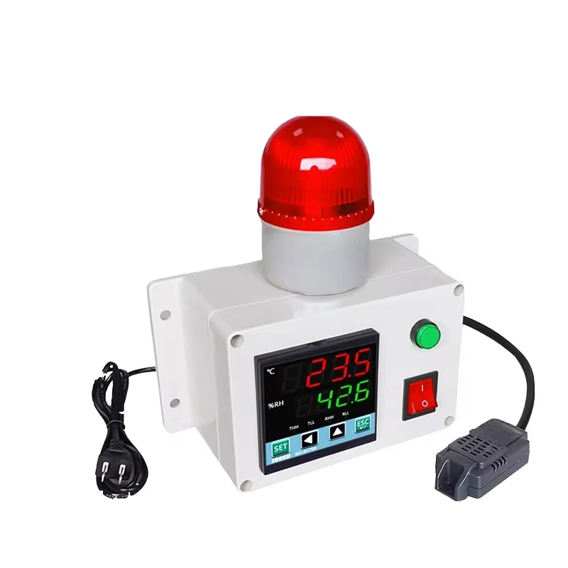 RS485 Easy To Install Air Temperature Humidity Controller Sensor With The Sound Light Alarm And Digital Display For Greenhouse