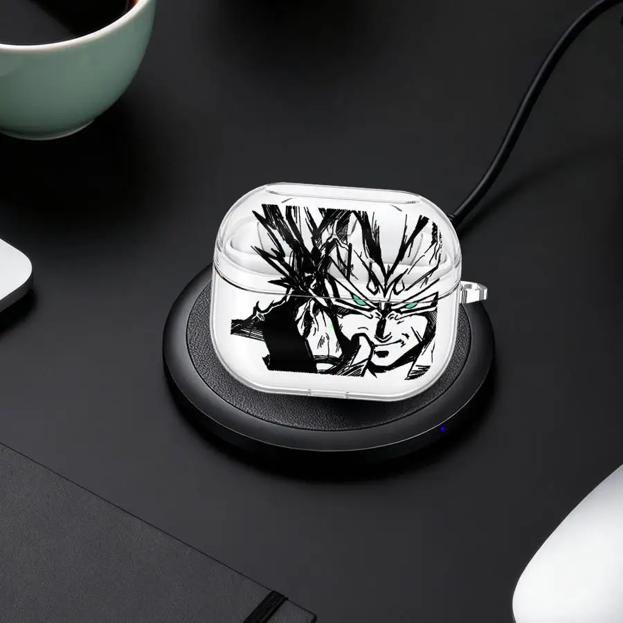 Clear Earphone Cases Cover With Hook Case For Samsung Galaxy Buds 3Pro Live 3 FE 2 4 Pro 4Pro 2Pro Dragons-Ball Gokus Vegeta view 3
