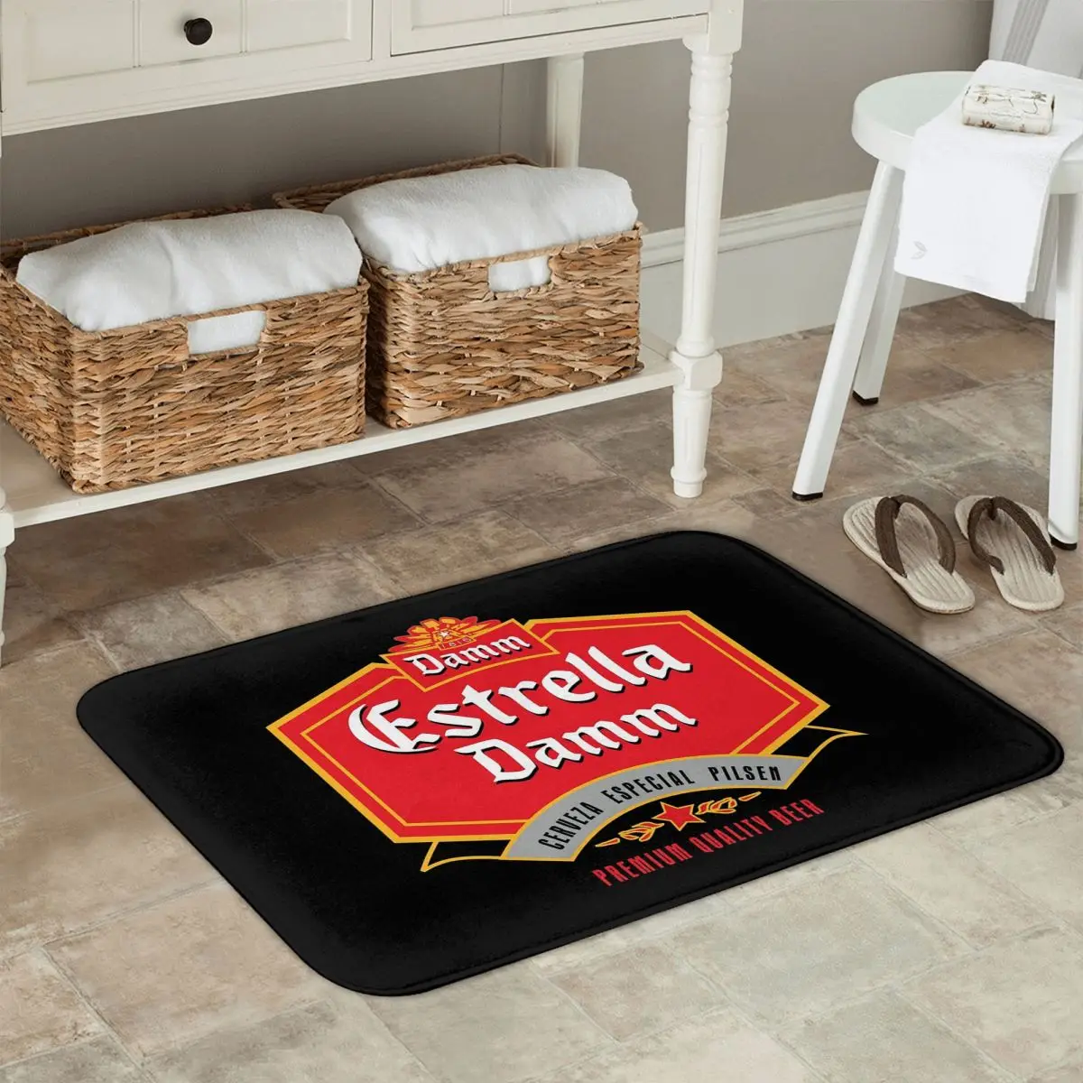 Estrella-Damm Anti-slip Doormat Floor Mat Water oil proof Carpet Rug for Kitchen Entrance Home Bedroom Footpad Mats