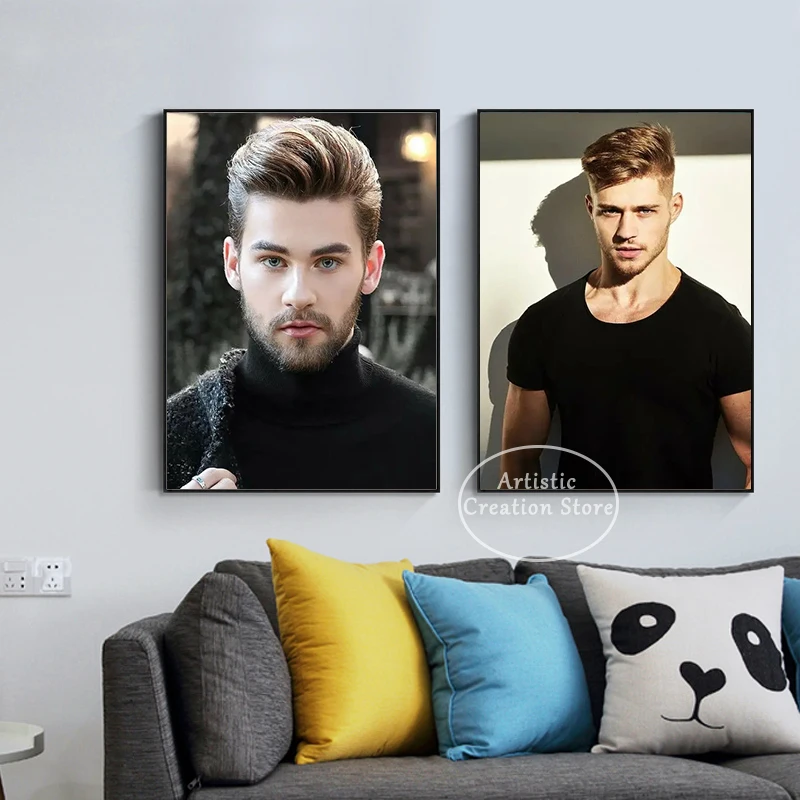 Men Hairstyle Models Poster Hair Hairdressing Canvas Painting Art Hairdresser Barber Shop Wall Art Prints Picture Salon Decor