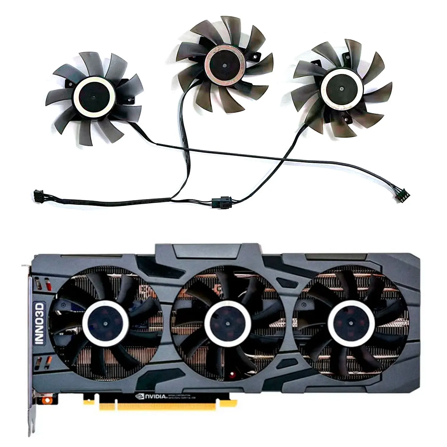 

NEW 1SET CF-12815S RTX 2080 SUPER GPU Fan，For INNO3D RTX 2070 Super、RTX 2080 TI、2080 Super、2080 Gaming OC Video card cooling fan