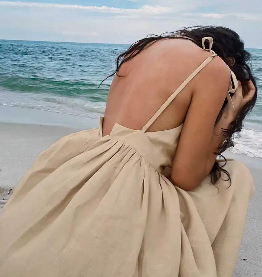 فستان صيفي طويل كاجوال للسيدات من Summer Beach Vaion Sle، تنورة طويلة حلوة عالية الخصر، صورة ظلية على شكل حرف A بدون Sl... #3