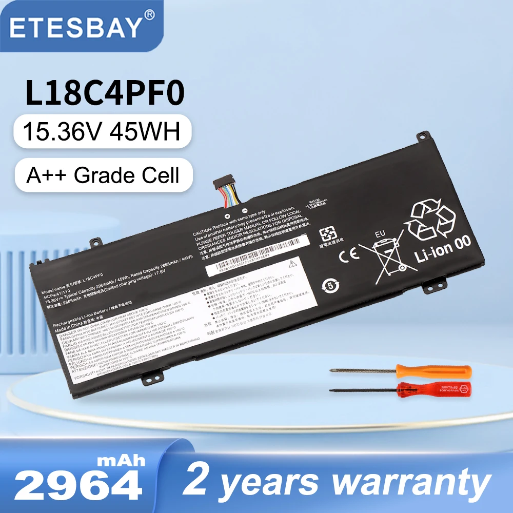 

ETESBAY L18C4PF0 Laptop Battery For Lenovo ThinkBook 13S-IML 13S-IWL 14S-IML 14S-IWL 20RR 20RS 20R9 20RM Series 2964mAh/45WH