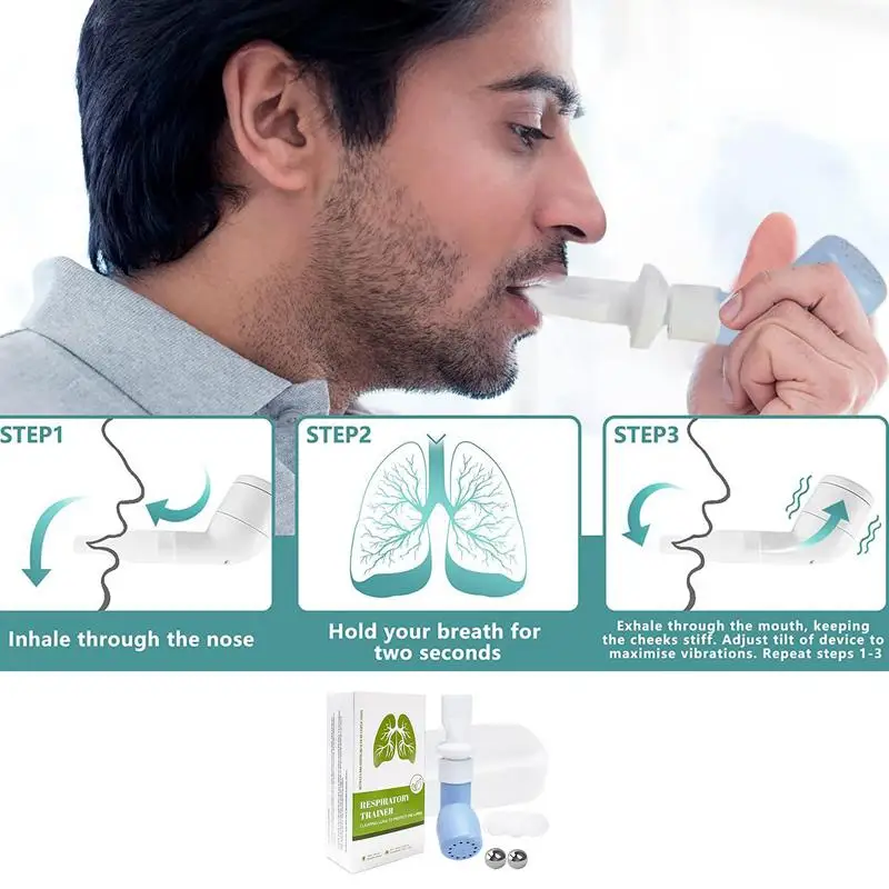 Respiratory Trainer Mucus Removal Device Breathing Exerciser Breathing Trainers With 2 Steel Balls Inspiratory Muscle Training