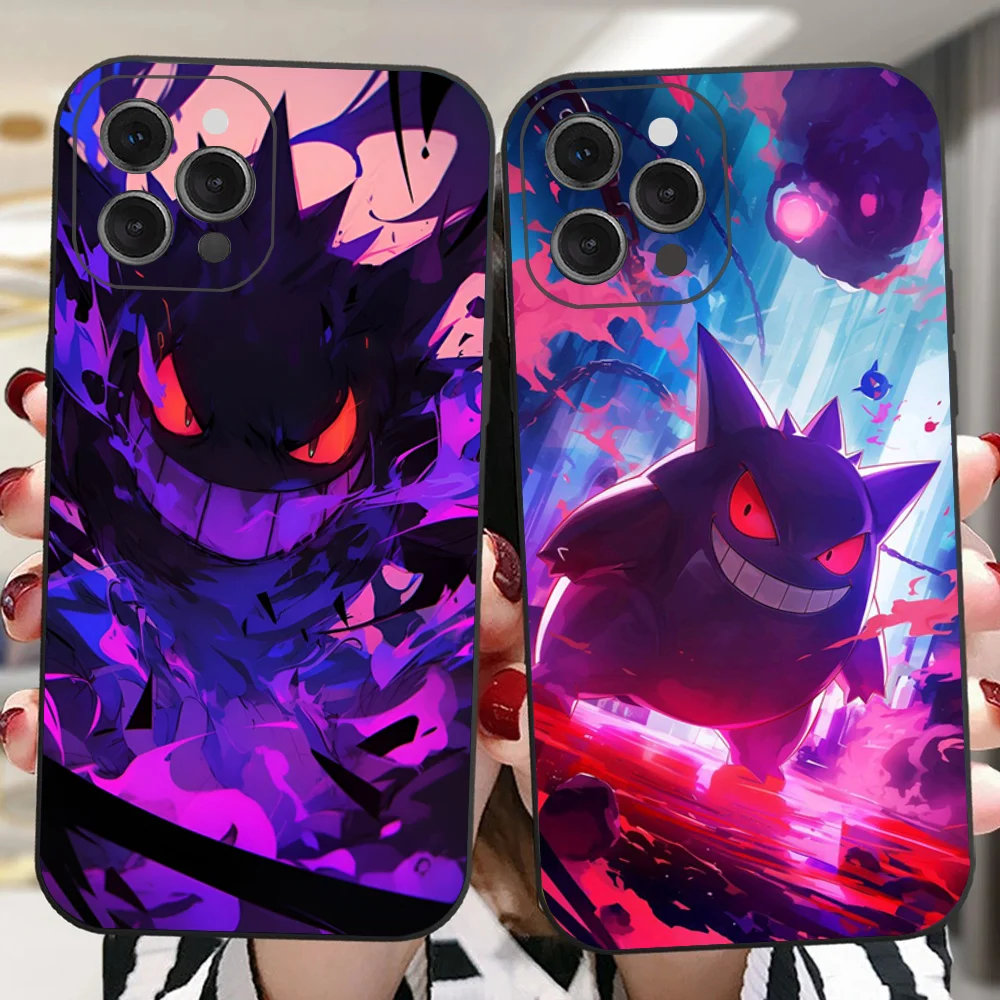 G-Gengar Phone Case For IPhone 16 15 14 13 Pro Max 11 12 Mini X Xs XR Se 2022 Black Silicone Cover