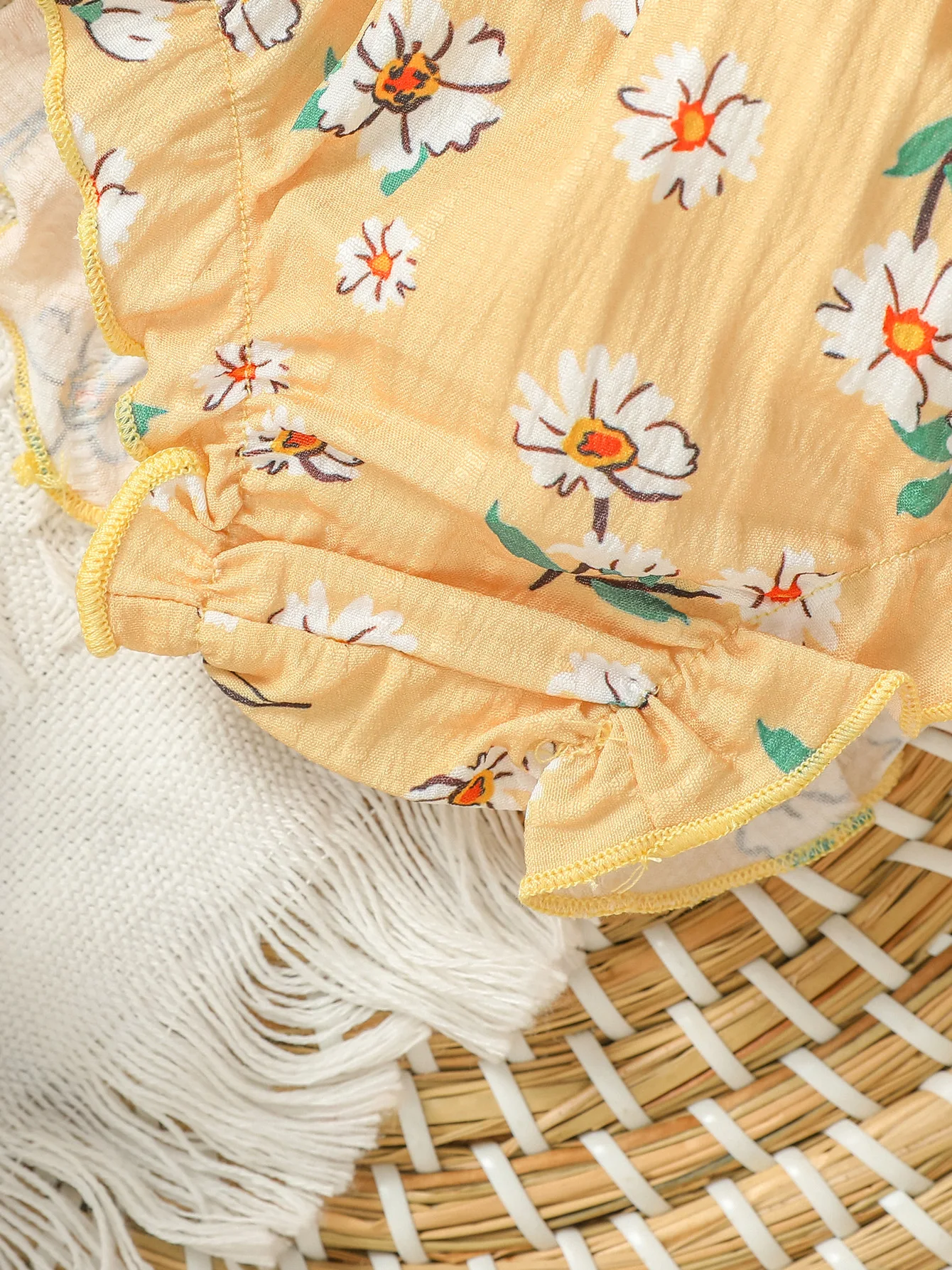 Kids Baby Girl 2Pcs Summer Sleeveless Printing Floral Square Collar For Vacation Overskirt Outfits