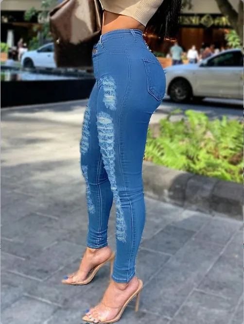 Women Jeans Broken Hole Rough Edge Personalized Shorts Denim Pants Basic Style Street Trendy New Fashion Women's Denim Pants