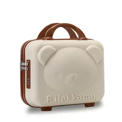 Bear Cartoon 14inch Cosmetic Password Suitcase Storage Bag Activitymultifunctional