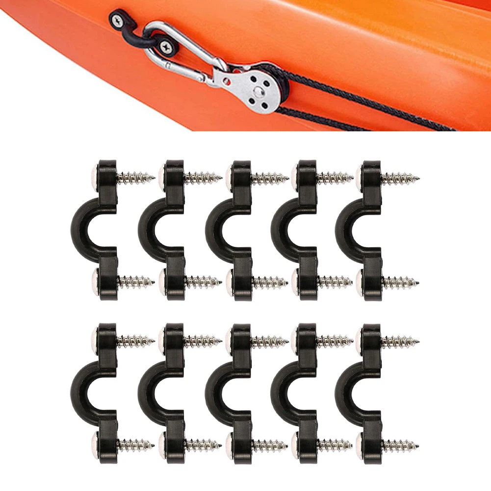 Deck Loop Mounting Kit for Kayak with 10 Nylon Pad Eyes and 20 Stainless Steel Screws for Repeatable and Secure Installations