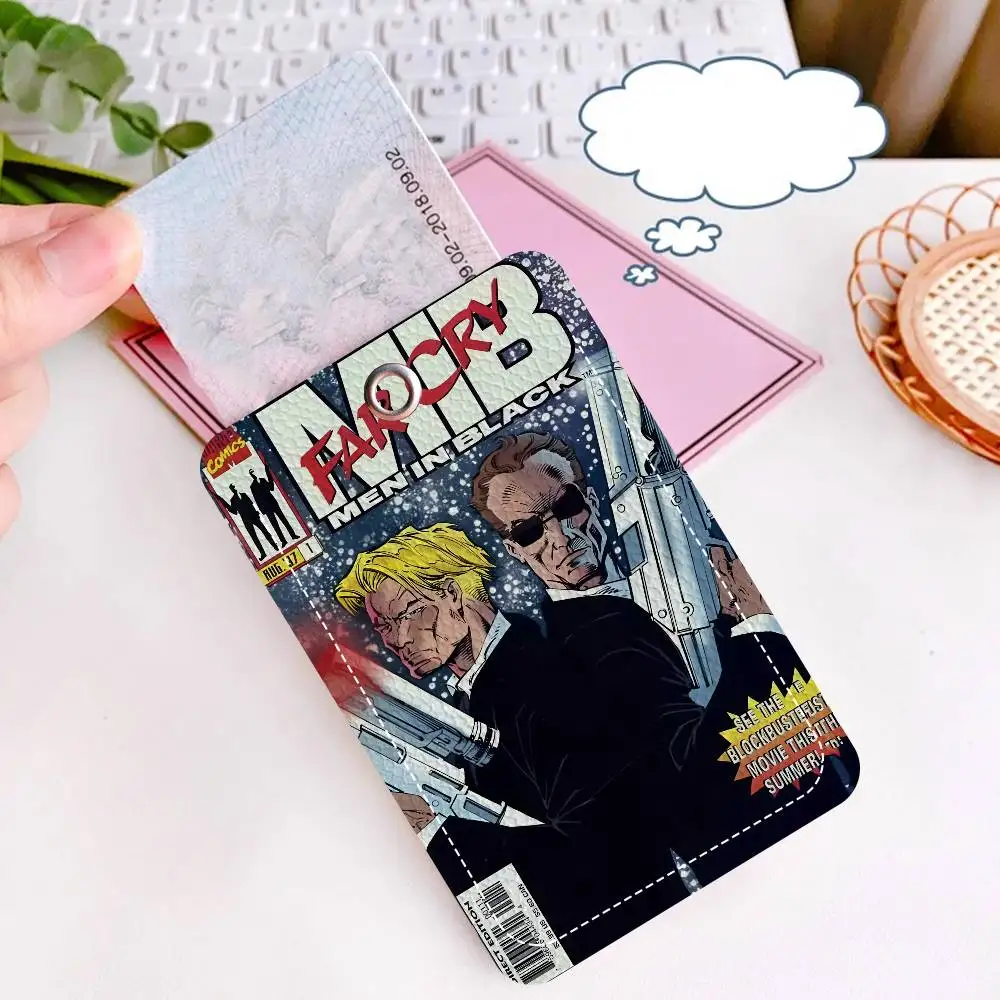 حامل بطاقات الفيلم باللون الأسود للرجال مناسب لحامل بطاقات العمل المصرفية وبطاقة الهوية الائتمانية وحامل حقيبة المفاتيح