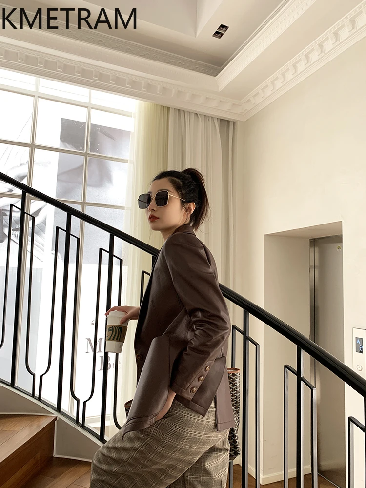 100% Sheepskin Jacket Woman Luxury Burgundy Genuine Leather Jackets Women New in Outerwears Fall Clothes 2025 куртка кожаная