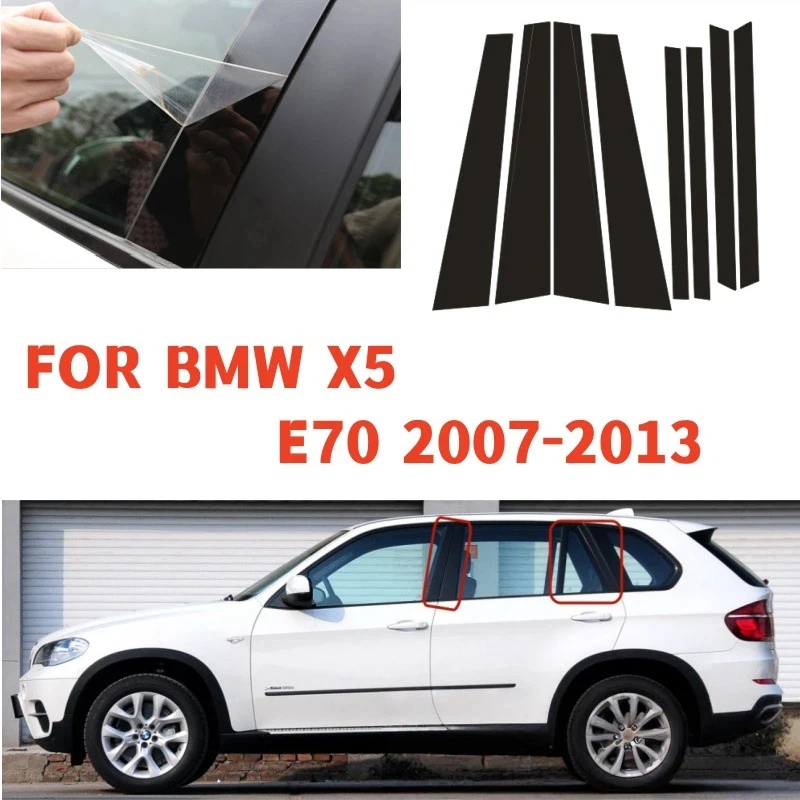 

For BMW X5 E70 E71 G05 2000-2024 2018 2019 8pcs Window Trim Covers Center Film Column B C Pillar Posts Sticker Car Accessories