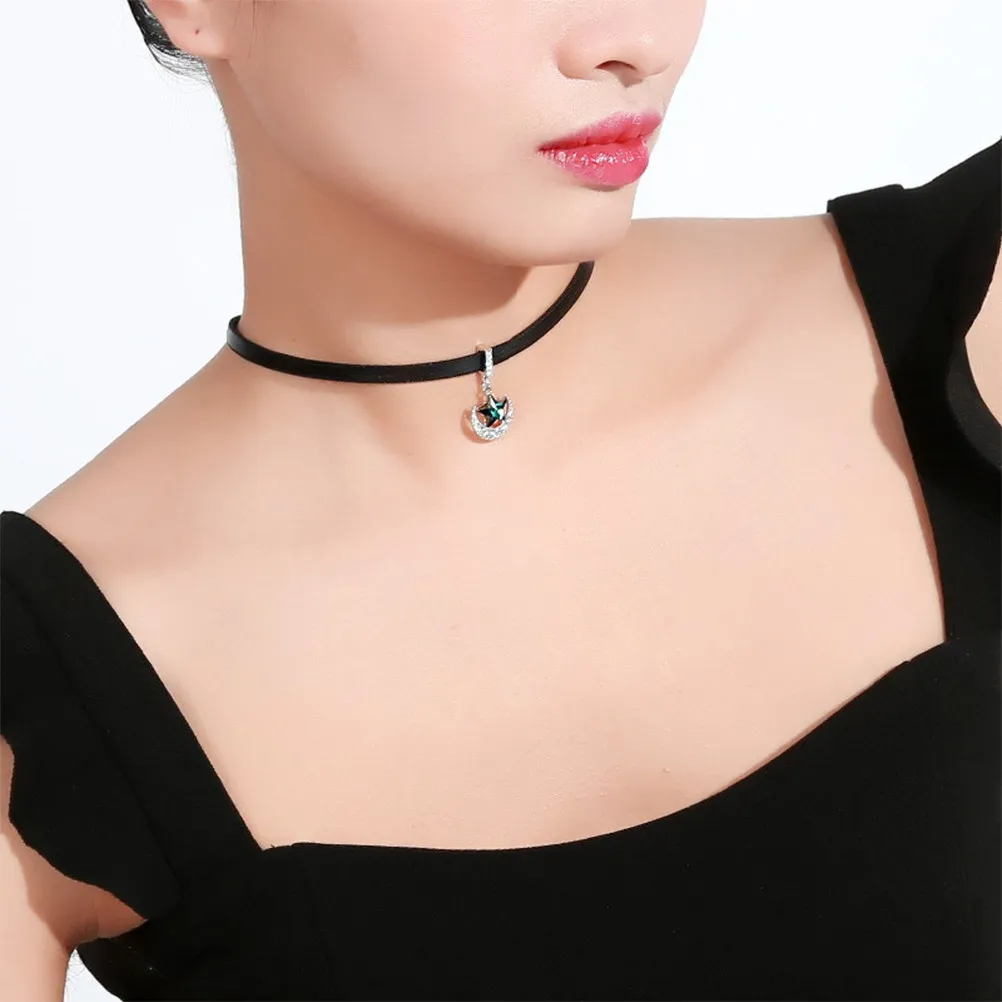 1Pcs Timeless Moon Star Pendant Necklace for Women Elegant Fashion Neck Jewelry Gift for Loved Ones Birthday Valentine's Day