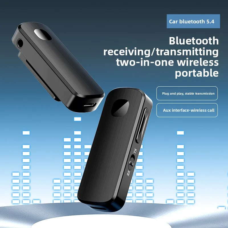 M18 2 IN 1 Wireless Transmitter Receiver Bluetooth 5.4 Audio Adapter High Quality Sound HIFI with Mic for Car Kit PC TV Speaker