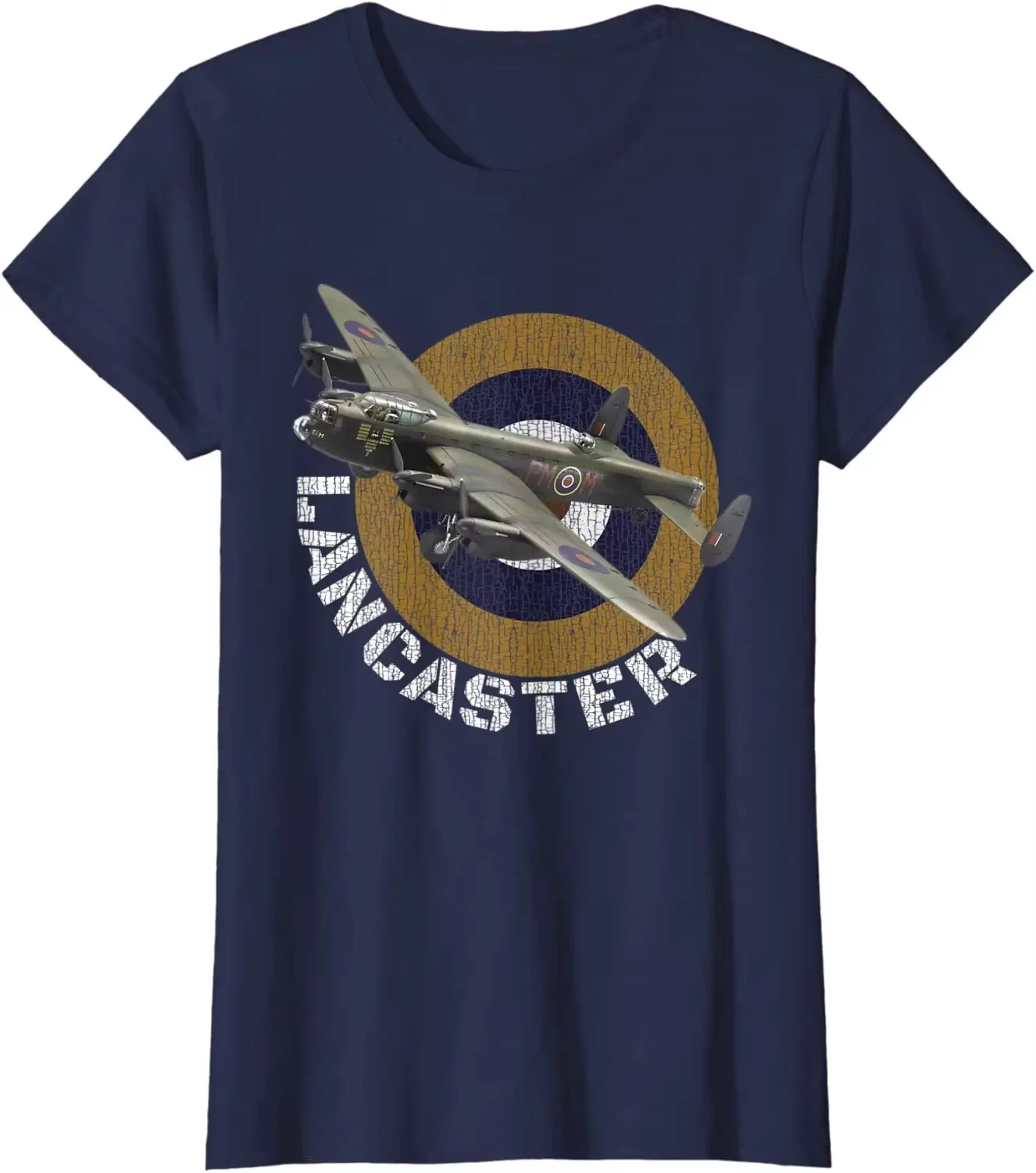 British Warplanes RAF Lancaster Heavy Aircraft T-Shirt. Premium Cotton Short Sleeve O-Neck Mens T Sh