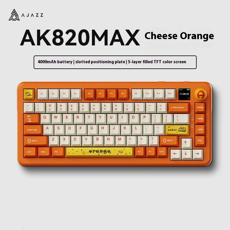 

AJAZZ ak820max tri-mode mechanical keyboard wireless hot plug esports game dedicated gasket structure 75 configuration feel good