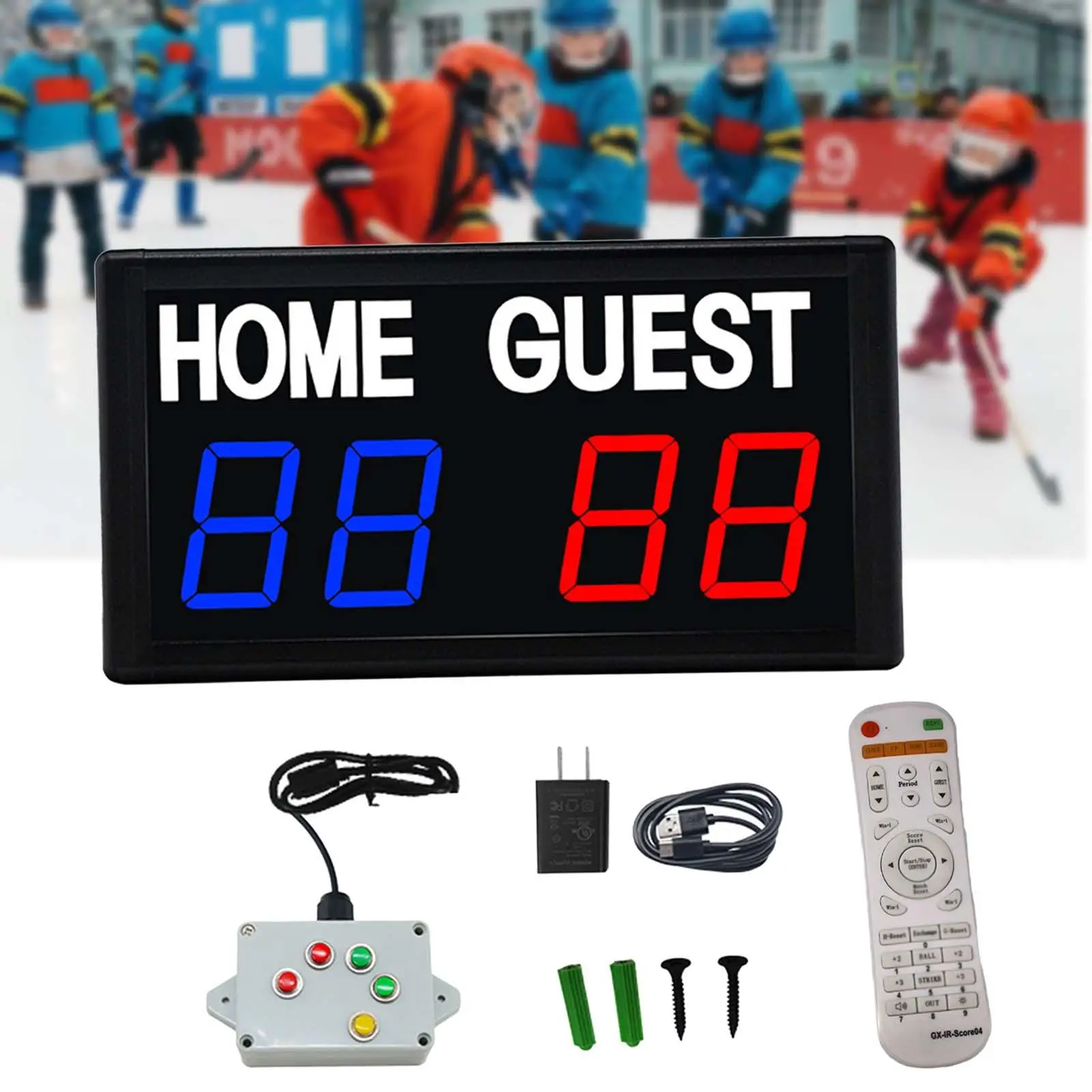 Electronic Scoreboard Score Counter Digital Scoreboard Score Keeper LED Score Board for Badminton Tennis Indoor Home Volleyball