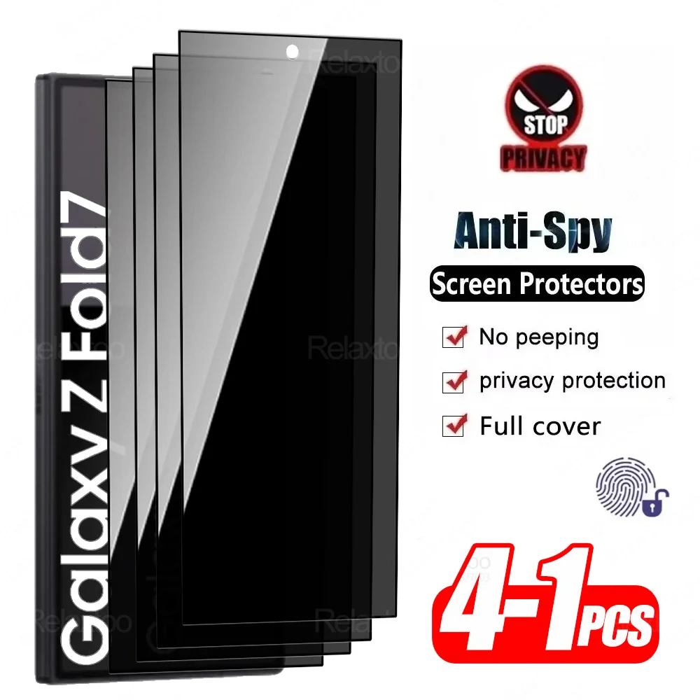 1/2/3/4 pieces of privacy protection film suitable for Samsung Galaxy Z Fold7 Fold6 Fold8 anti spy screen tempered glass film