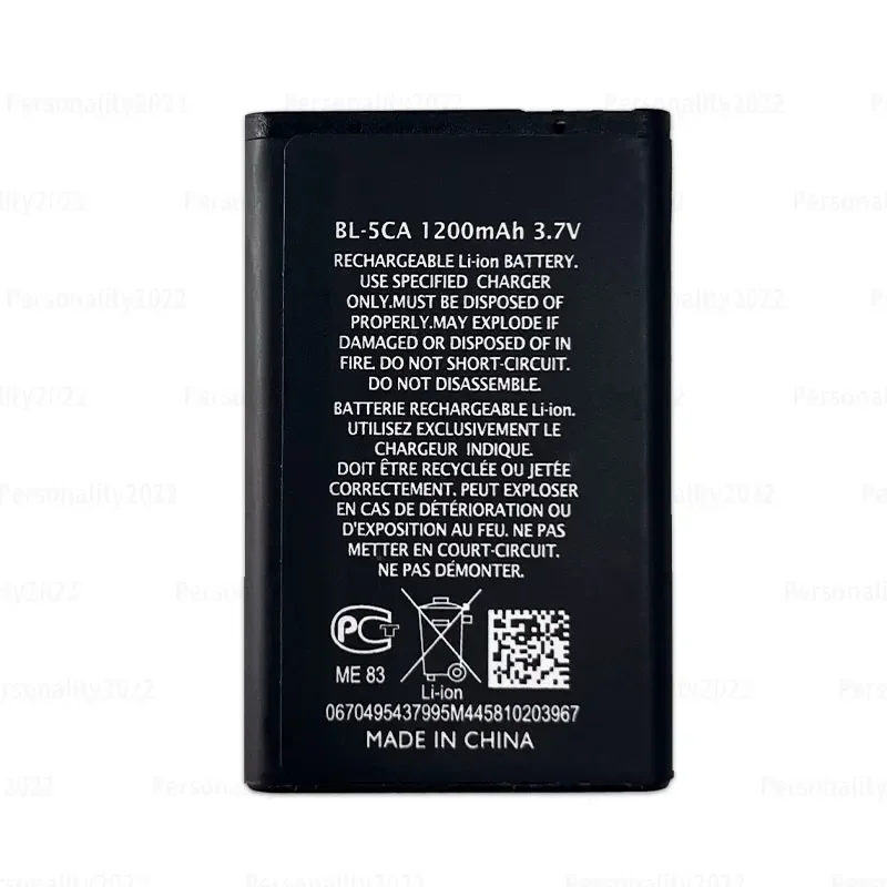 BL-5CA BL 5CA 3.7V Battery Lithium for Nokia 1110i 1110 1200 1600 5030 1208 1209 2700C 1680C 1682 7500 BL5CA  Phone Batteries