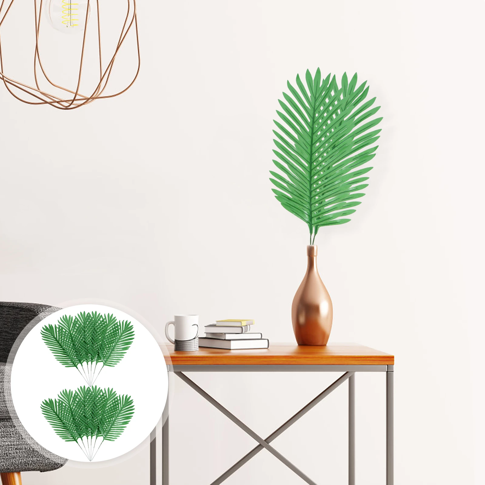 

10pcs Wedding Decorative Faux Leaves Fake Greenery Diy Home Decor Hawaii Party Jungle Theme Iron Stem Realistic Artificial