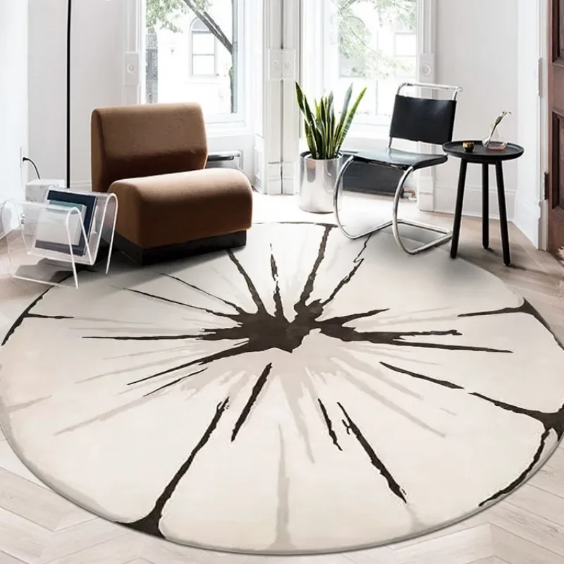 Modern Minimalist Art Style Round Carpets Living Room Bedroom Decor Home Thicken Stripe Rug Fluffy Soft Large Area Non-slip Mats